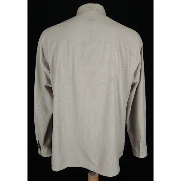 Lululemon Vented Mesh Long Sleeve Button Up Shirt Size L Mens Beige - Picture 6 of 7